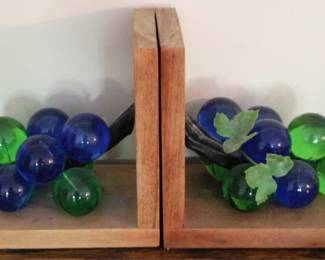117 - Lucite Grapes Bookends - 7" x 14"
