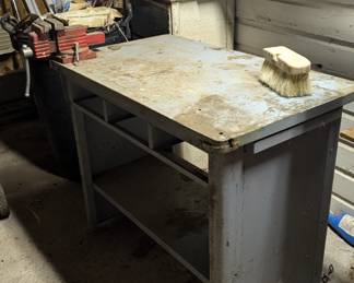 Vintage metal work bench