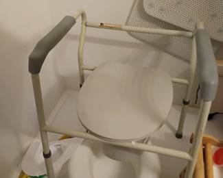 Handicapped bathroom pieces, walkers and crutches