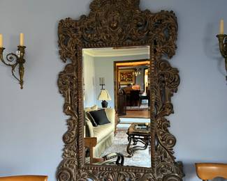 Florentine carved mirror 