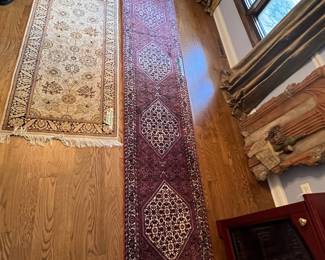Hand Knotted runner and area rug 