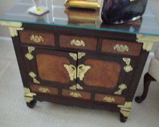 Asian Cabinet With Glass Top