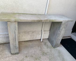 outdoor concrete entryway table - great for flower pots