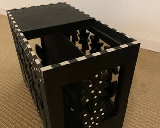 magazine rack and table