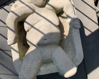 Man in a tub concrete outdoor art - super heavy!