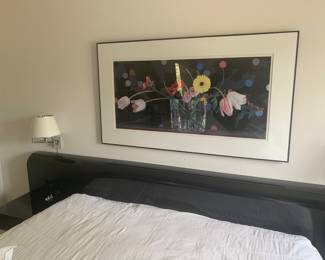 california king mattress set and bedding, framed print