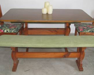 Trestle table 2 chairs 2 benchs