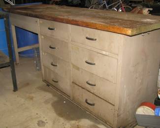 Eight drawer work bench