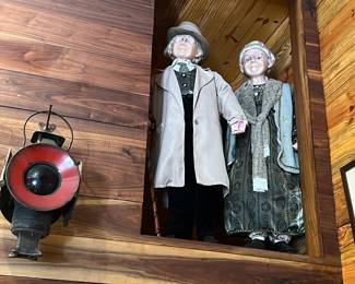 Large porcelain display grandpa and grandma