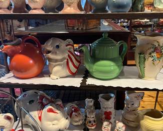 Hull pottery vases
Hall teapots
Animal Pitchers
Pig banks
