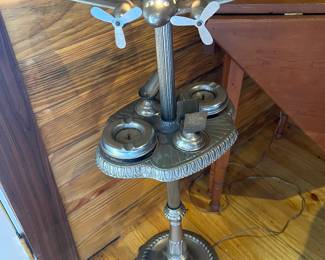Rare chrome Airplane ashtray stand and lamp