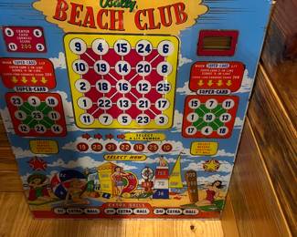 Beach club pinball back glass