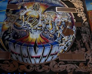 Silver Ball Mania pinball back glass