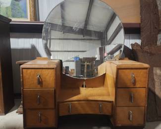 Birds Eye Maple vanity w/ beveled mirror