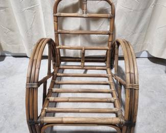 Vintage Paul Frankl style bamboo arm chair
