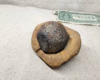 Native American pitted bowl for nutting/paint