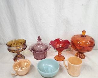 Nice lot of vintage colored glass!