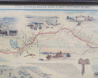 Pony Express Route framed