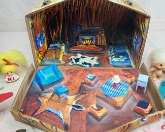 1960's Vintage Troll house and Trolls