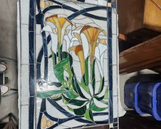 Stained glass lilies