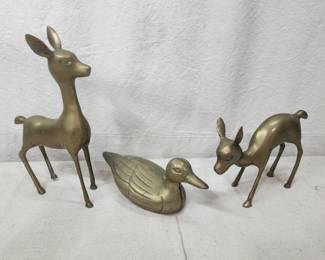 Brass deer & duck