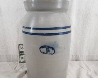 Vintage 5 gal Marshall Pottery butter churn crock