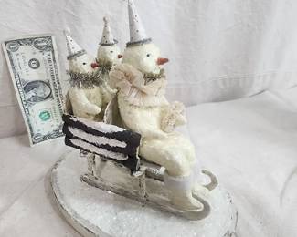 Vicki Smyers Snowmen in sled