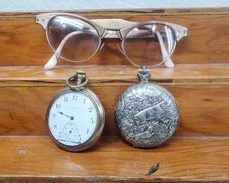 Vintage glasses and pocket watches