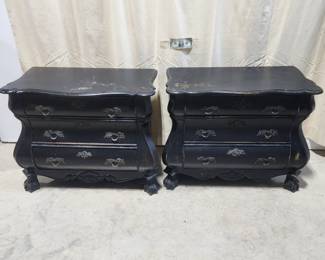 Pair Dutch Bombe Commode style chests