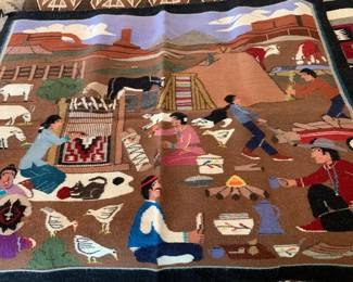 Fabulous Pictorial Indian Weaving with provenance and picture of artist 