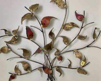 Unique Leaves Mixed Metal Wall Sculpture
