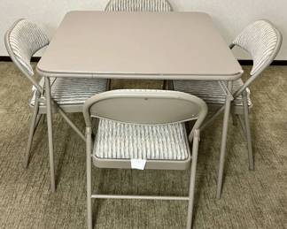 Samsonite Folding Card Table and 4 Matching Chairs