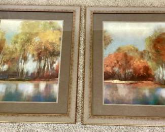 Reflection I and Reflection II Landscape Artwork - 24" x 30"