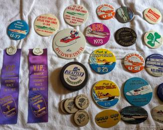 Vintage Seafair Hydroplane pins and programs