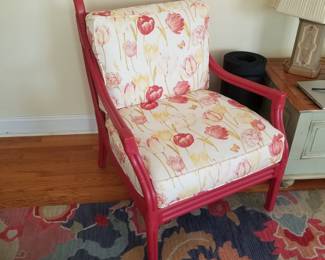 Painted rattan arm chair