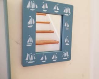 Sailboat stencil mirror