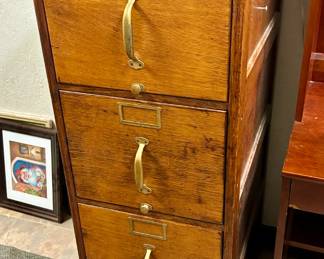 Antique Oak File Cabinet