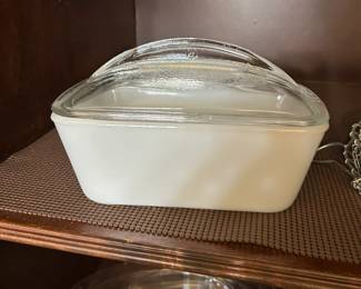 Milk Glass Meatloaf Dish
