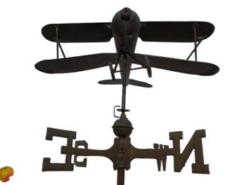 ANTIQUE AMERICAN AIRPLANE COPPER WEATHERVANE