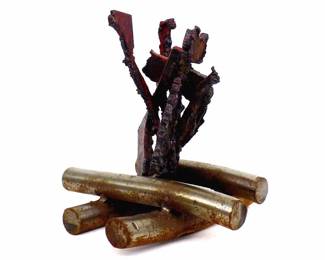 BARZAL MIDCENTURY ABSTRACT METAL FIGURAL SCULPTURE