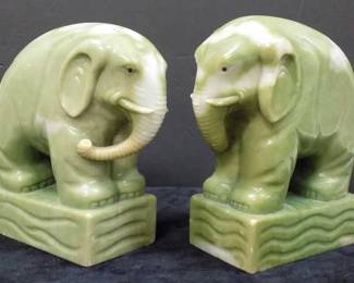 CHINESE CARVED JADE ELEPHANTS