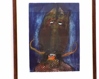 JOSEPH KURHAJEC TRIBAL FIGURE ARTIST PROOF ETCHING