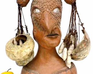 JOSEPH KURHAJEC - LIFE SIZE JESTER FOLK ART BUST