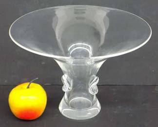 MODERNIST STEUBEN ART GLASS TRUMPET VASE