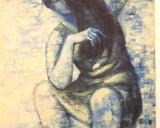 RAUL ANGUIANO - SENORITA EXPRESSIONIST OIL PAINTING