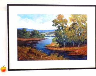 TIM JOHNSON MASSIVE RIVER BEND LANDSCAPE PAINTING