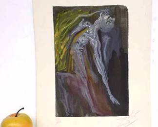 SALVADORE DALI FURIES HELL CANTO 9 SIGNED PRINT