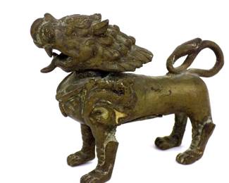 CHINESE GILT BRONZE FOO LION
