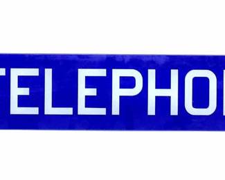 ANTIQUE TELEPHONE BOOTH GLASS SIGNS