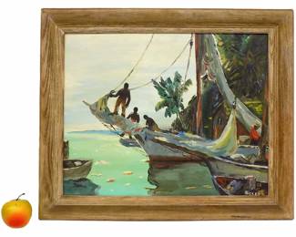 GEORGE RICKEY - ISLANDERS AT SEA PAINTING